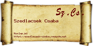Szedlacsek Csaba névjegykártya