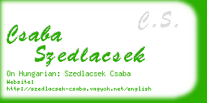 csaba szedlacsek business card